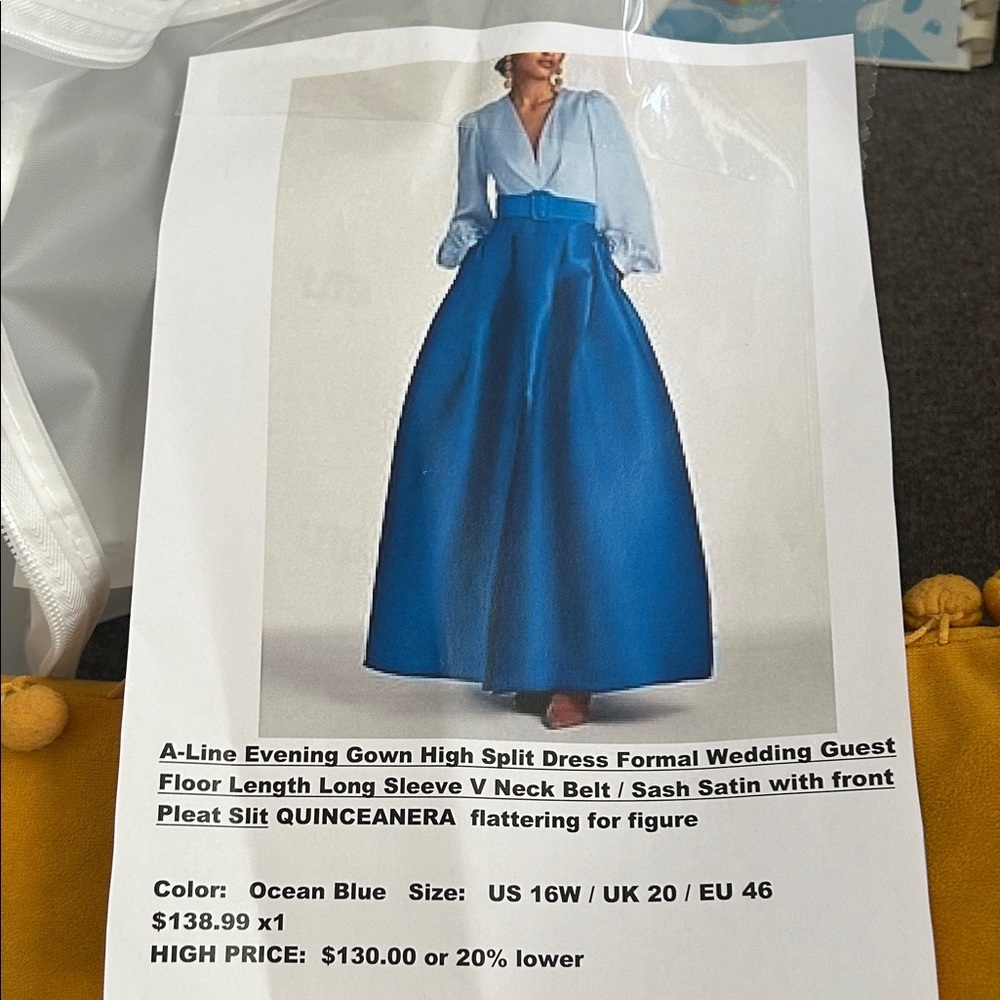 Elegant Blue A-Line Wedding Dress